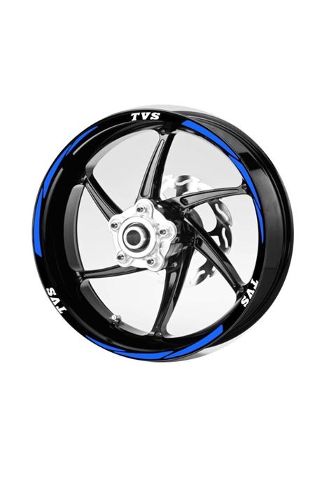 hediyelikevi Beyaz-tvs-yazılı-3-parçalı-reflektif -mavi-jant-şeridi