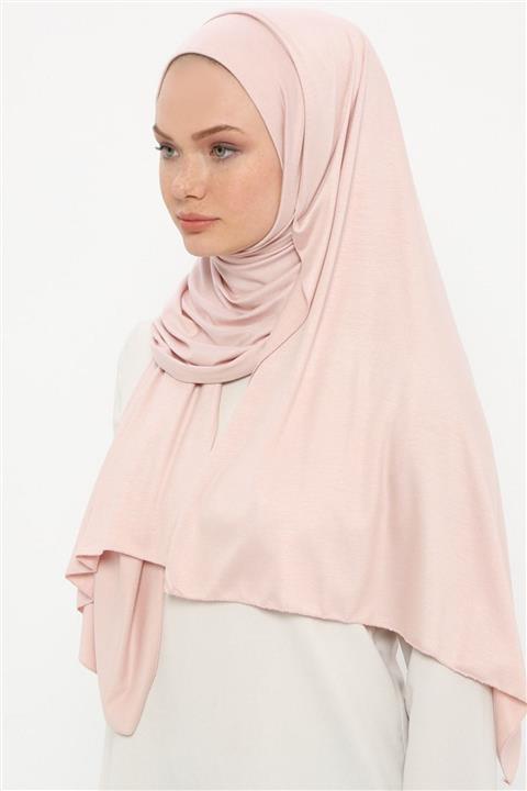 Ecardin Kadın Pudra Pratik Düz Şal 618851