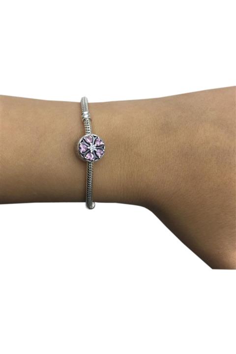 My Story Pembe Kalp Taşlı Gümüş Charm