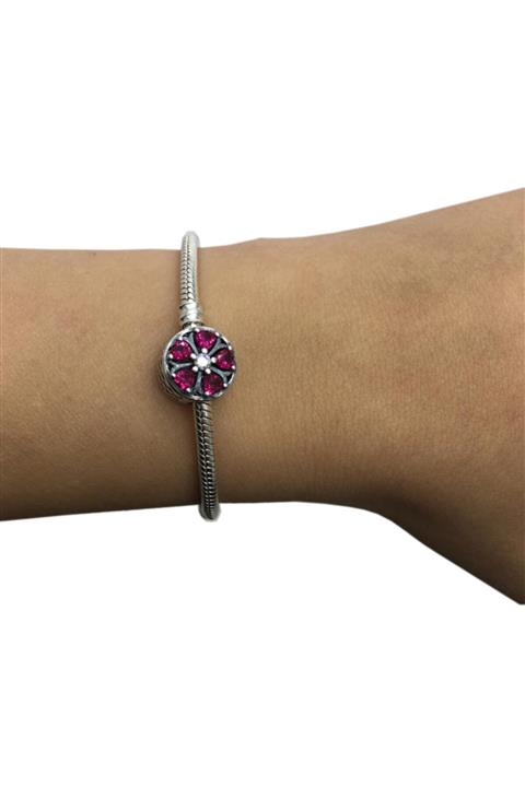 My Story Ruby Kalp Taşlı Gümüş Charm