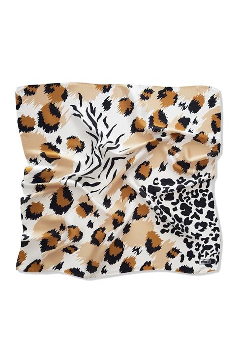 Purde's Ipek Saten Doku Leopar Desenli Fular