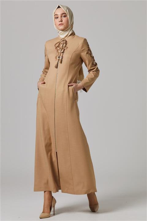 Doque Nakış Detaylı Cepli Bej Pardesü Do-b20-55080-08