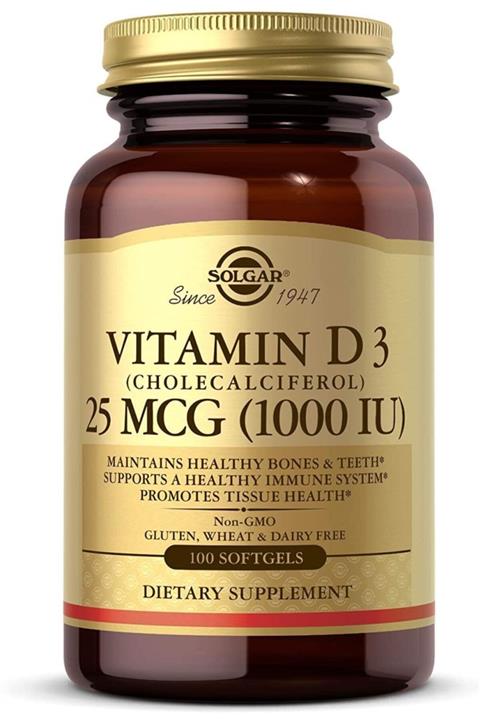 Solgar Vitamin D3 Kolekalsiferol 1000 Iu Softgels Engelsiz Paketleme 100 Sayı