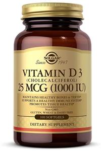 Solgar Vitamin D3 Kolekalsiferol 1000 Iu Softgels Engelsiz Paketleme 100 Sayı