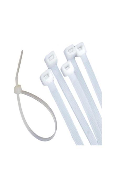 Sgs 2x100 Adet 3.6x150 Mm Beyaz Cırt Kelepçe Kablo Bağı Klips 200 Adet