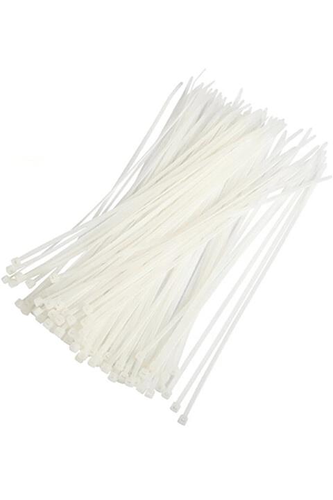 Uniquem 200 Adet Beyaz Plastik Kelepçe Cırt Kablo 3.6 25 cm Uzunluk