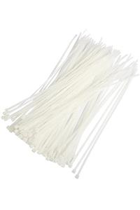 Uniquem 200 Adet Beyaz Plastik Kelepçe Cırt Kablo 3.6 25 cm Uzunluk