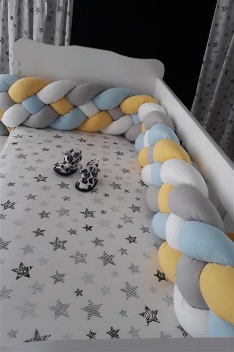 HUZURLUBEBEKLER Örgü Korumalık 560 Cm 4'lü Örgü Yatak Kenar Koruyucu