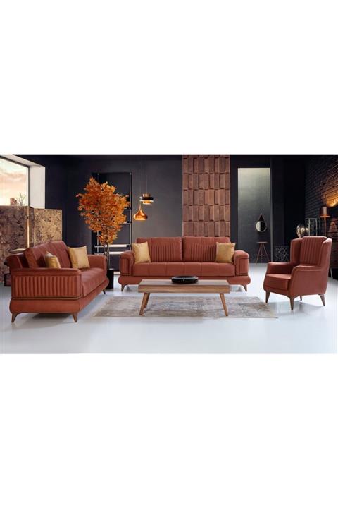 Evimo Alya Koltuk Takımı Turuncu