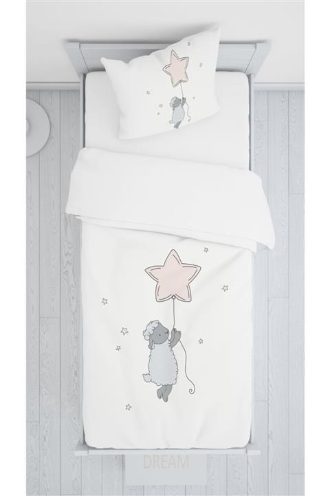 Consept Home Beyaz Hm-b54 Yıldızlı Koyun Fil Yatak Örtüsü Takımı