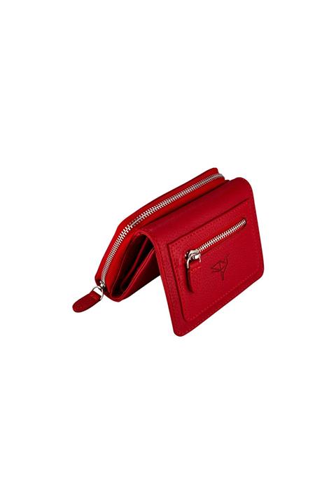 Garbalia Hakiki Deri Kırmızı Kadın Para Portföy