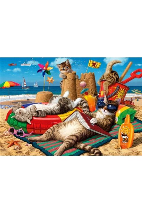 Anatolian Puzzle Kedilerin Plaj Keyfi Puzzle 260 Parça