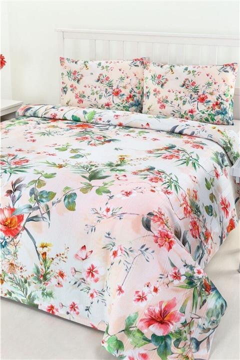 Özdilek Ranforce Pike Takımı Tek Kişilik Pembe Bohem