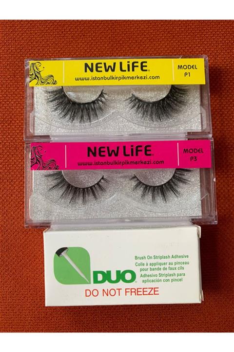 New Life 2 Adet Bütün Takma Kirpik Ve Yapıştırıcısı