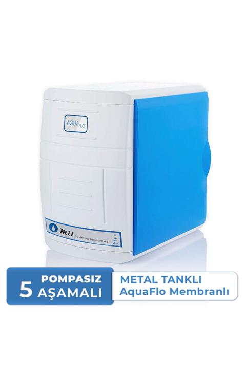 AQUAFLO 5 Aşamalı 12 Lt Metal Tanklı 80 Gpd Membranlı Kapalı Kasa Su Arıtma Cihazı (mknp5-m-a)