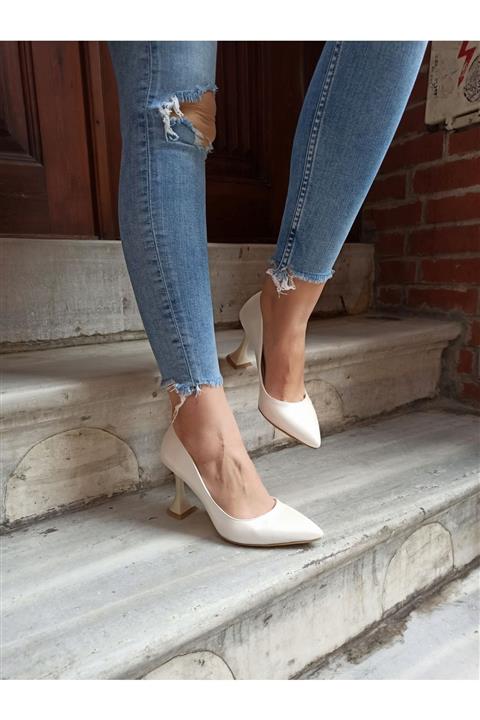 DS AYAKKABI Kadın Sedef Renk 9 cm Topuklu Ayakkabı