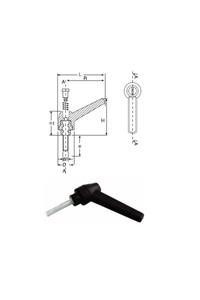 YİSA Yükseklik-120 En-50 Civata-m-14 Plastik Sustalı Kol Civatalı-25 Ad.