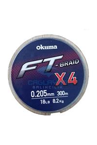 Okuma Ft-*4 Braided Line 300 Mt Grey Örgü Ip 0,205mm