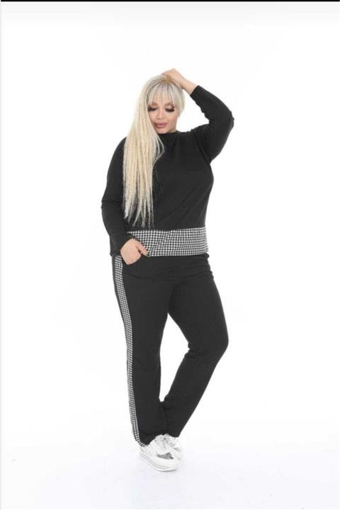 Baharr Kadın Siyah Büyük Beden Eşofman Takım