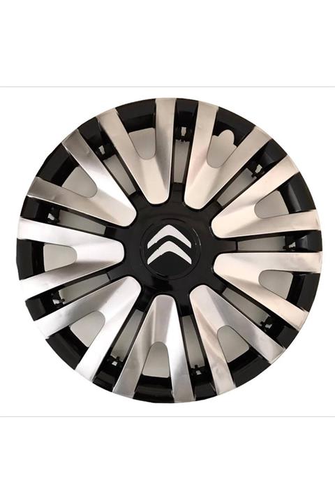 HMNL Citroen C-elysee 15'' Inç Gri - Siyah 4lü Set Jant Kapağı Çelik Jant Görünümlü