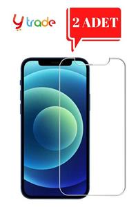 Y TRADE Iphone 12 Ve 12 Pro Uyumlu 2 Adet Kırılmaz Temperli Şeffaf Ekran Koruyucu Telefon Camı