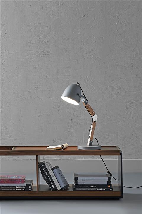 Enza Home Stage Modern Tasarım Retro Abajur (antrasit)