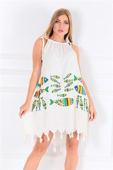 Penyelux Plaj Elbisesi - Caribbean Ipli Yaka