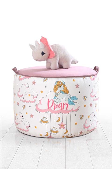 Lorencehome Lodie Çocuk Puf - Pembe