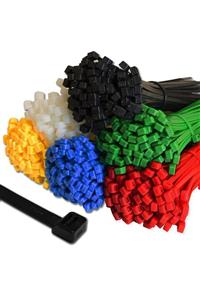 SmilesWishes Plastik Kelepçe Kablo Bağı Klips 6 Renk 200 Adet