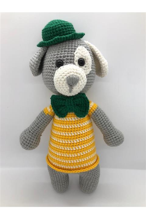 USTAHOBİEVİ Amigurumi Şapkalı Köpek Organik Oyuncak