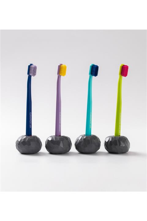 PabloFi Beton Kübik Dörtlü Diş Fırçalık Özel Tasarım