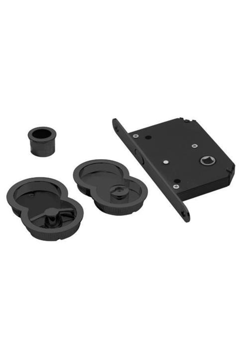 Hafele Otto Kayar Kapı Kilit Set Wc Siyah