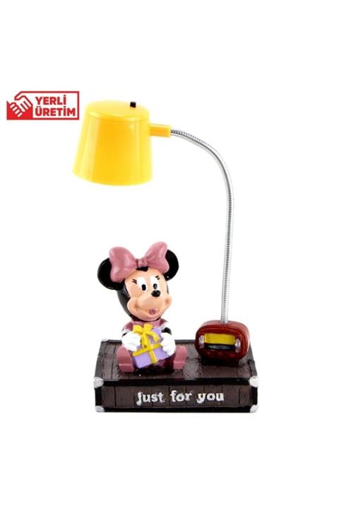 HediyeKanalı Minnie Mouse Sarı Masa Gece Lambası Işıklı Biblo
