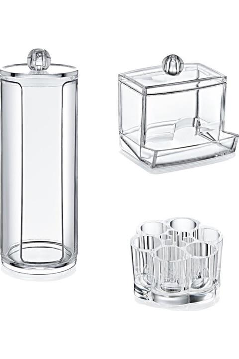 Kingshark 3lü Makyaj Set Organizer Akrilik Malzeme