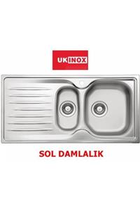 ukinox Fusıon 100 1.5 Gözlü Mikro Keten Sol Damlalık Eviye