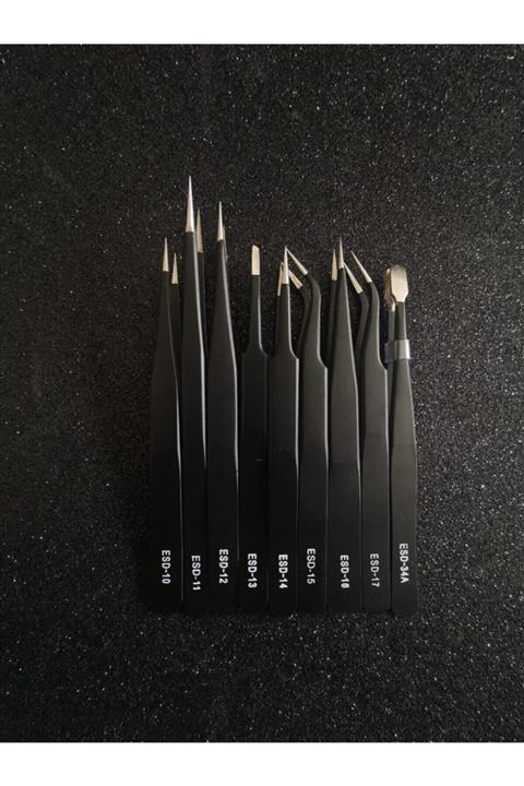 Class 9 Adet Esd Paslanmaz Çelik Cımbız Seti Esd 09