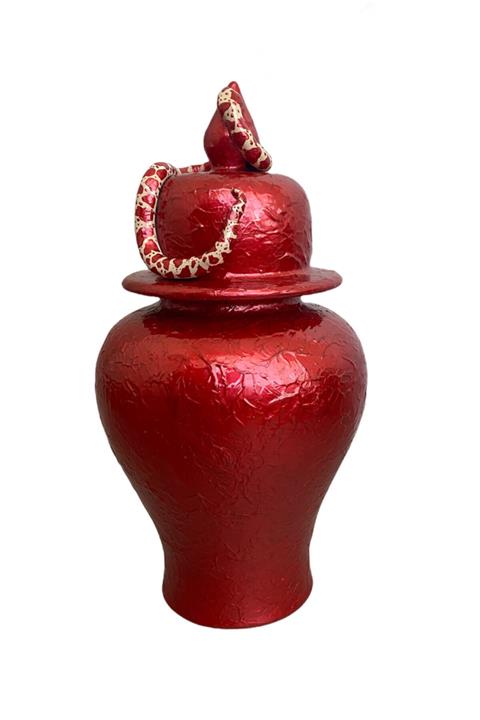 LET'A JEWELRY Kırmızı Yılan Şah Küp