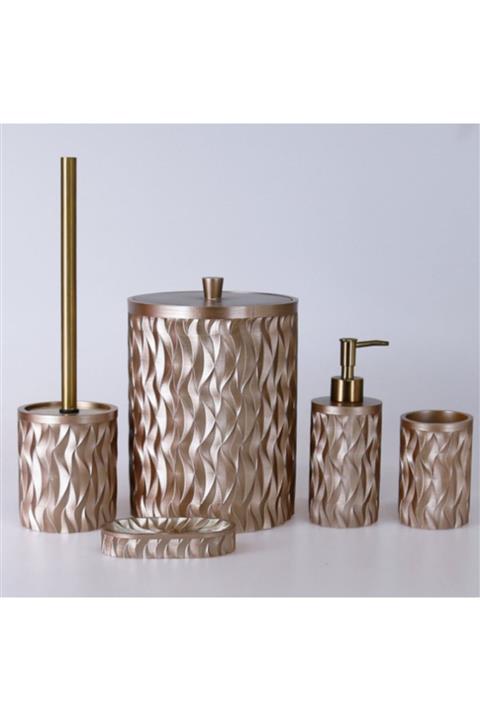 By Selim Home Artemis Vizon Polyester 5 Parça Banyo Seti