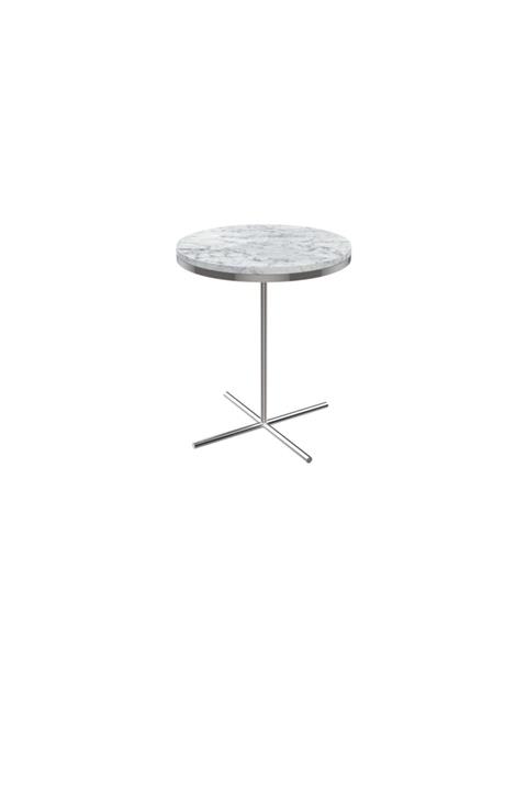 MAKSA Elia Carrara White Parlak Paslanmaz Yan Sehpa