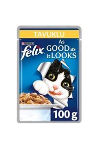 FELIX Tavuklu Felix Yetişkin Kedi Pouch Tavuklu Kedi Yaş Maması 100 gr 12'li Paket