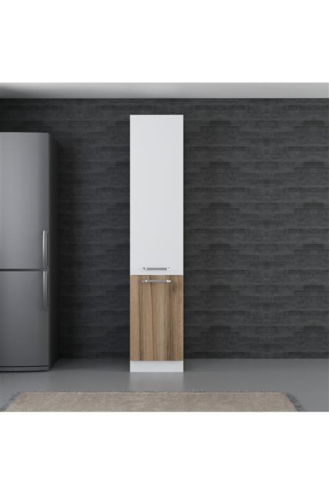 Minar 45 cm Mutfak Boy Dolabı - Beyaz/dore D45-d1