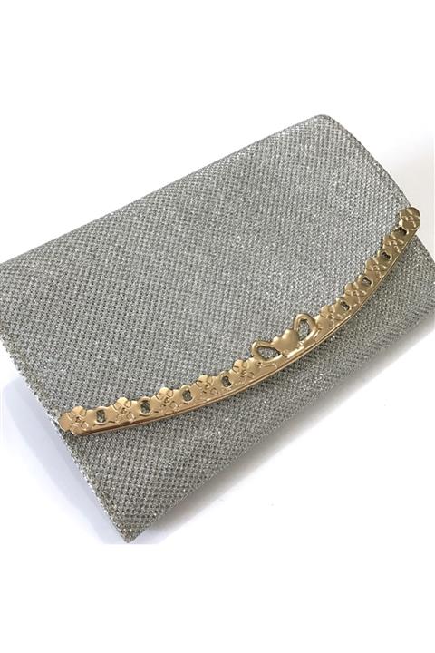 velunas Gümüş Simli Mini Çanta