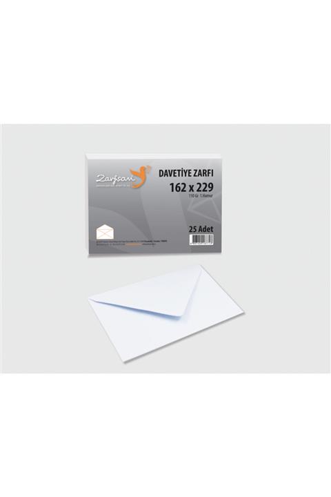 Zarfsan Davetiye Zarfı 16,2x22,9 Cm 110 Gr 1.hamur 25 Adet