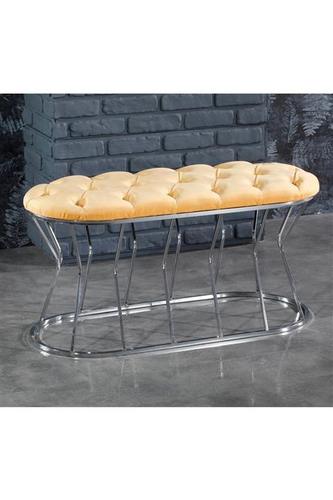 AE Store Kum Saati Model Gümüş Metal Ayaklı Puf