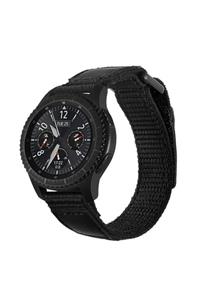 Huawei Watch Gt3 46mm Uyumlu Nezih Case 22mm Magic Nylon Kordon Siyah