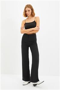 TRENDYOLMİLLA Siyah Kuşaklı Wide Leg Pantolon TWOAW22PL0232