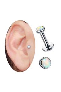 Cadının Dükkanı Opal 4 Mm Taşlı Tragus-helix-dudak-kıkırdak Piercing