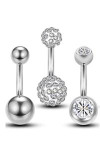 AyçaSilver 3'ü Göbek Piercing Set