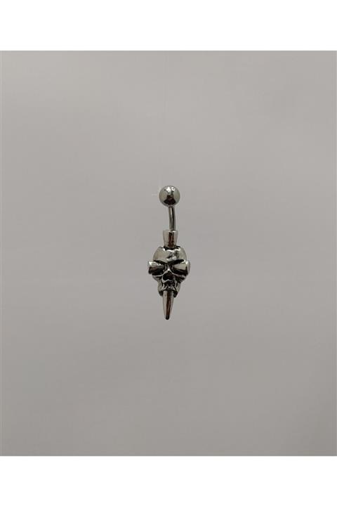 Lapis Takı Çelik Göbek Piercing Kurukafa Modeli 2