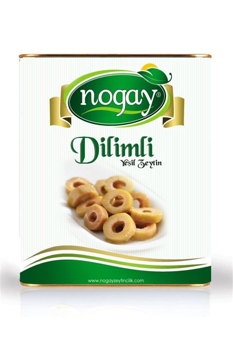 Nogay Zeytincilik Dilimli Yeşil Zeytin 8 Kg Teneke
